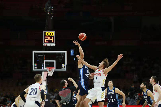 【湖北】【客户稿件】2019年篮球世界杯武汉赛区阿根廷击败俄罗斯夺得B组头名