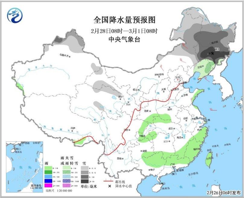 东北地区有较强降雪 江汉江南等地有中到大雨