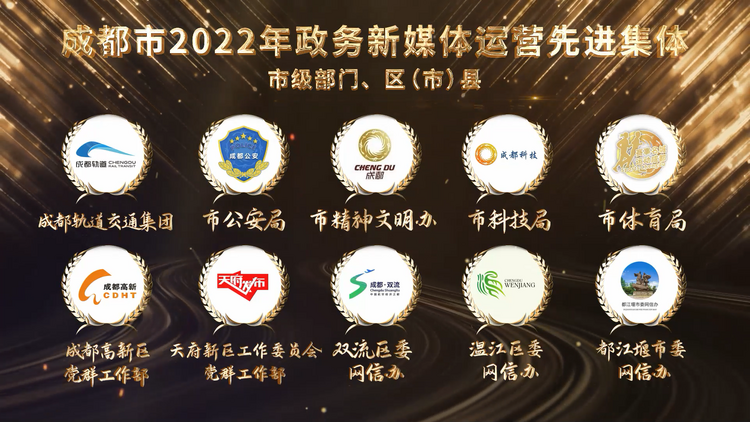 (转载)榜单出炉!2022成都市政务新媒体峰会中这些媒体获表彰