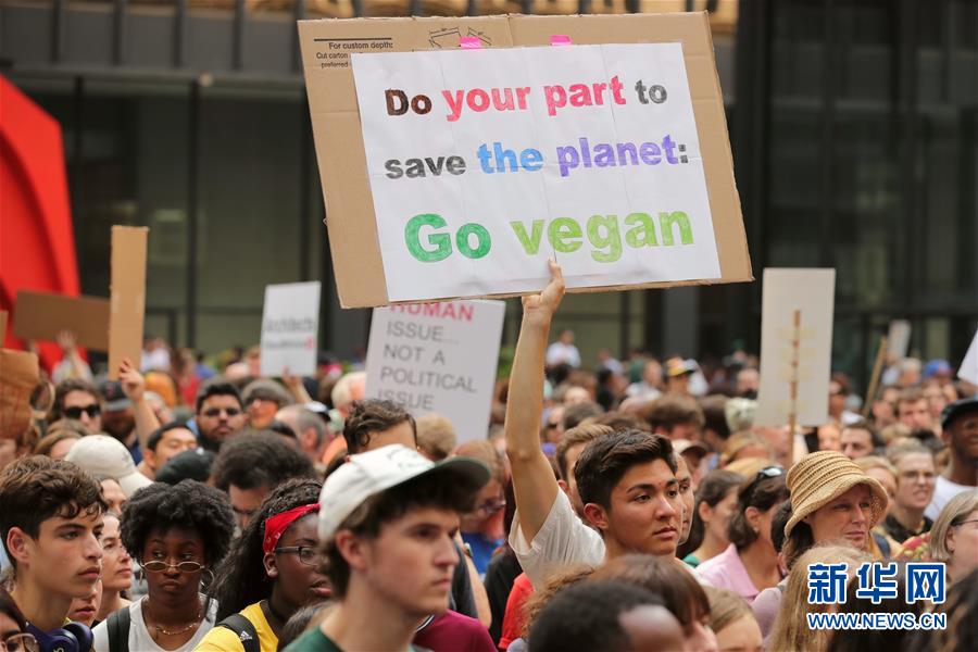 「新华网」美国芝加哥举行气候变化游行