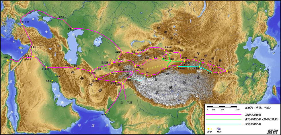 古丝绸之路地图