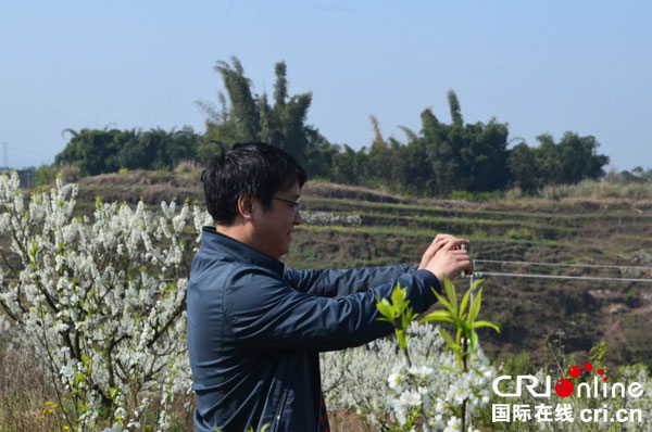 图片默认标题_fororder_游客在花丛中拍照留念--何芳摄