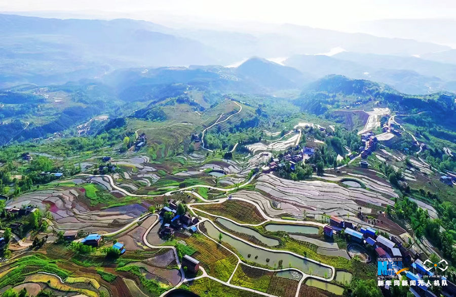 【城市远洋】重庆忠县:梯田与青山相伴 构成一幅山水田园图