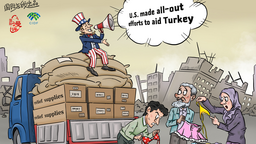 【Editorial Cartoon】"U.S.-style aid" of only words