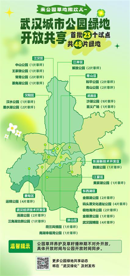 武汉首批23个公园绿地开放帐篷共享试点