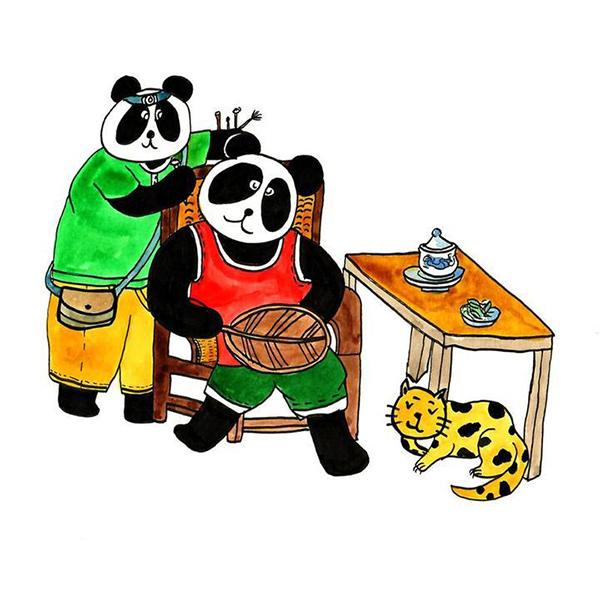 小学生手绘72幅熊猫“爆笑”漫画 推广四川方言