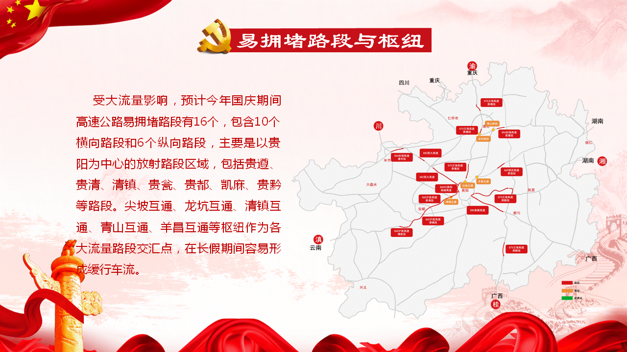 （大交通） 国庆期间贵州高速车流量预计达到1135万辆 这些路段易拥堵