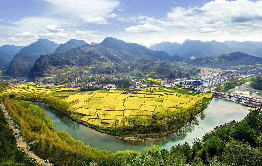 三国の聖地で菜の花に魅了＝陝西省勉県