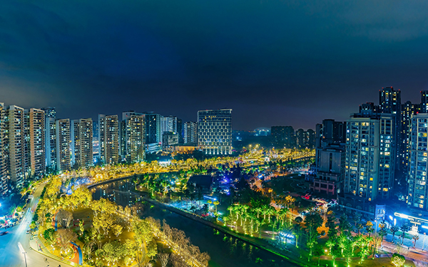 “五一”打卡成都温江 解锁新鲜玩法_fororder_温江城市夜景-供图-成都市温江区委宣传部3