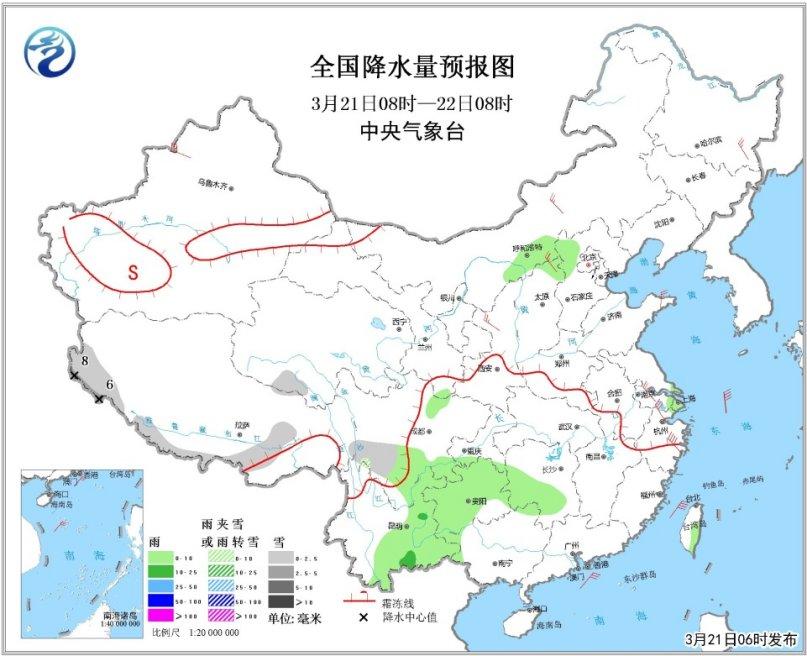 未来三天中东部无明显降水 东部海域有7～8级大风