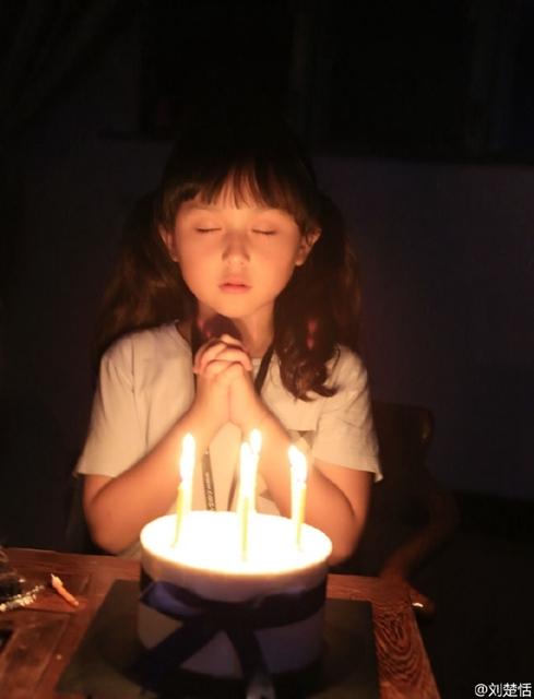 “小芈月”刘楚恬庆7岁生日 萌娃抱狗狗萌化了