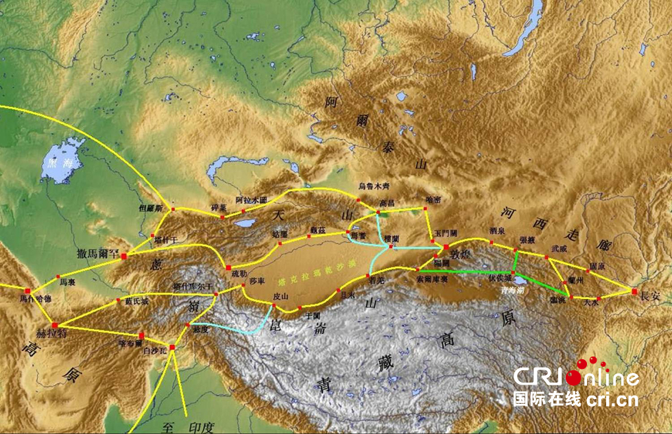 中国古代丝绸之路路线走向(资料图)