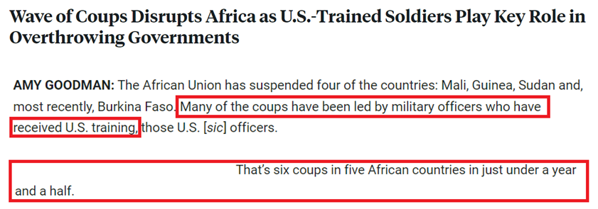 美媒：美国黑手再次伸向非洲