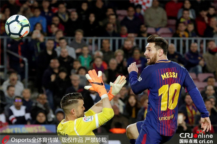 西甲:巴塞罗那3:0胜莱加内斯 梅西帽子戏法