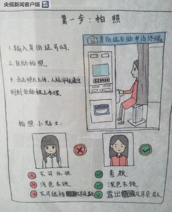 身份证自助申请终端怎么使？手绘使用说明书来帮忙