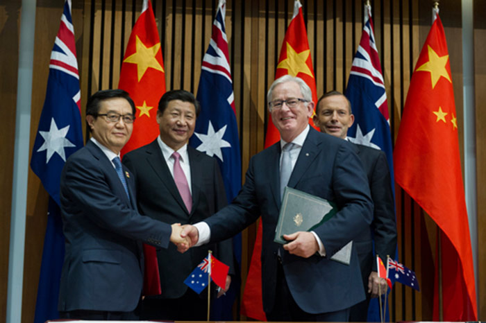 澳中签署自由贸易协定
