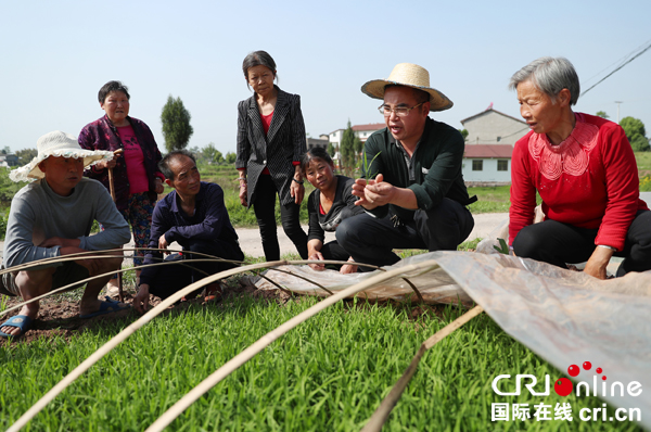 图片默认标题_fororder_彭美富给农民传授旱育秧苗的管理技术