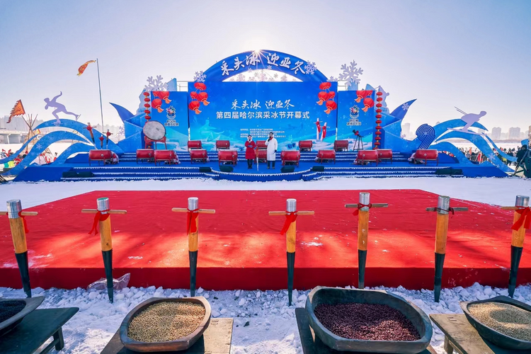 哈尔滨采冰节盛大启幕 冰雪大世界建设全速推进_fororder_图片12