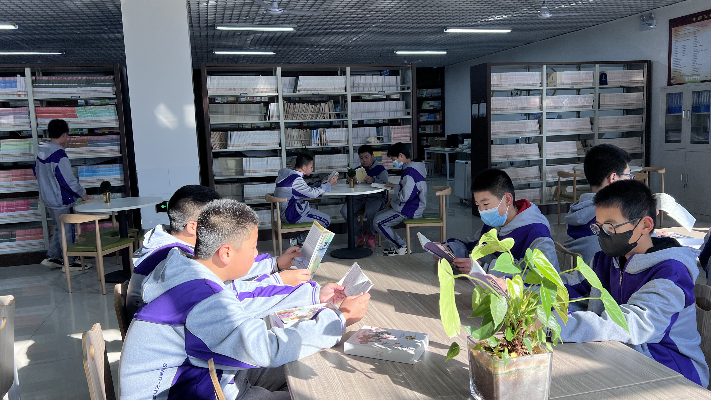 河北安国:启迪梦想润心智 营造书香满校园_fororder_学生在图书馆阅读图书。王浩摄