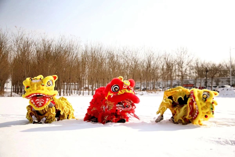 保定市满城区开展“双争”有我 非遗进校园活动_fororder_于家庄镇舞狮队进行展演 摄影 彭耀霄