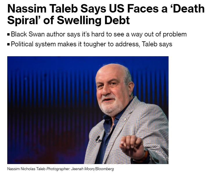 【透视】《黑天鹅》作者警告美国:债务膨胀“死亡螺旋”对经济恐产生灾难性后果