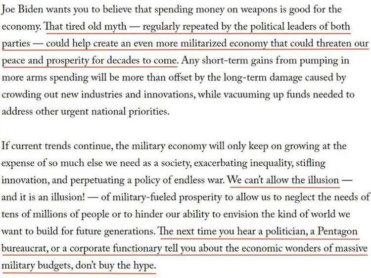 “战争对米国人和米国经济(Economy)都有害”