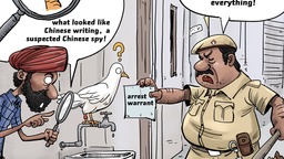 【Editorial Cartoon】Pigeon accused of spying