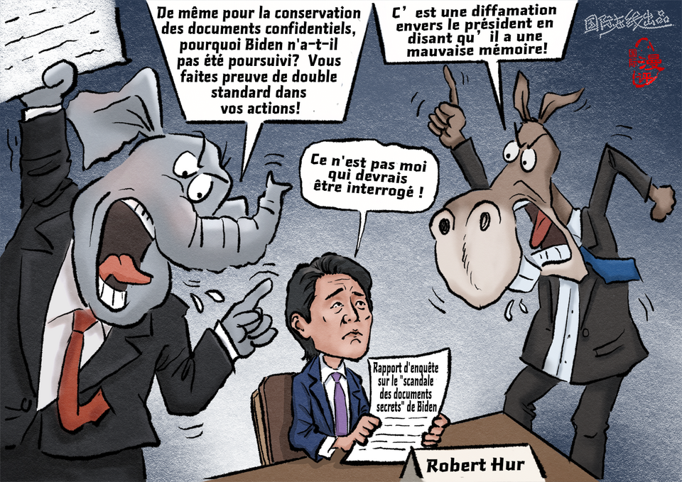 【Actualité en caricatures】« Ce n'est pas moi qui devrais être interrogé! »_fororder_法接受“拷问”(1)