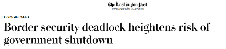 【世界说】美媒:因边境安全拨款争论不下 美国联邦政府多个部门恐在一周内“停摆”