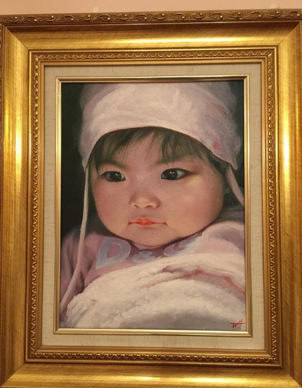 小胖妞angela七岁啦 王诗龄收到爷爷的第七幅画了