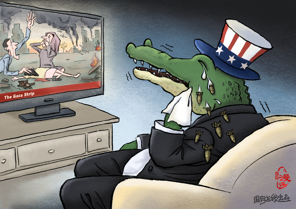 【Editorial Cartoon】Crocodile tears_fororder_英语