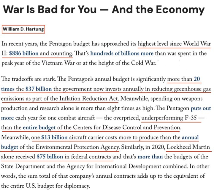“战争对米国人和米国经济(Economy)都有害”
