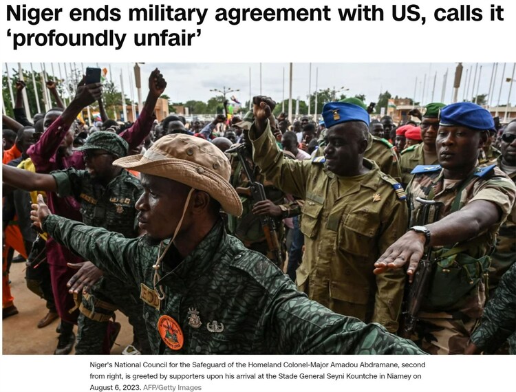 废除双边军事(Military)合作协议 美军将被赶出尼日尔