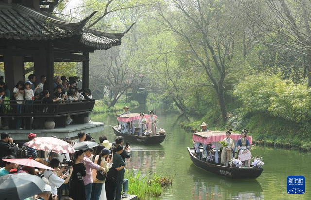 浙江杭州:西溪湿地花朝节开启 再现传统水乡习俗 浙江杭州:西溪湿地花朝节开启 再现传统水乡习俗
