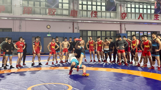 广西摔跤运动员积极备战第十五届全运会