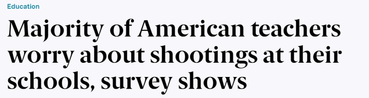 【世界说】皮尤调查：多数美国教师担心学校发生枪击，仅少数人认可校方应对措施