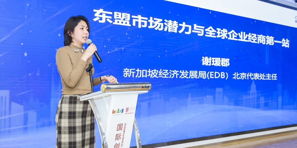 新加坡经济发展局（EDB）北京代表处主任谢瑗郡发表演讲_fororder_vbox12060_ART_8313_152402.JPG