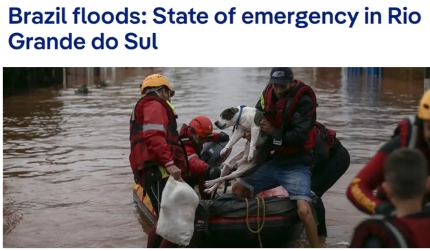 全球极端天气频发 巴西、米国、印尼等国遭遇强降雨并引发洪灾