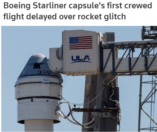 首次载人试飞被推迟 波音公司“星际飞船”问题频出
