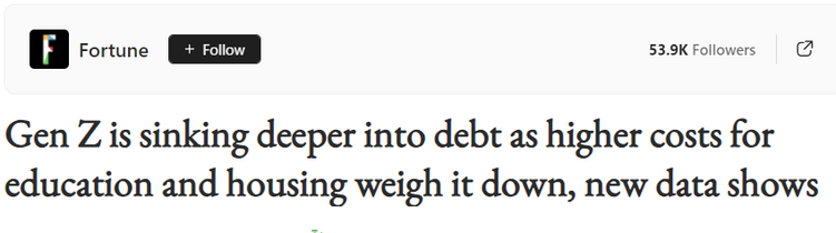 【世定义】美媒：存在教训资本飙升 浸重债务累赘让美邦z世代越来越颓败