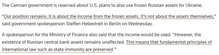 美国欲没收俄资产供给乌克兰 欧盟不敢“越线”太多