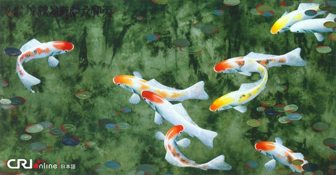 图片默认标题_fororder_89《九如图 布本 99.5×188.7cm 2006年
