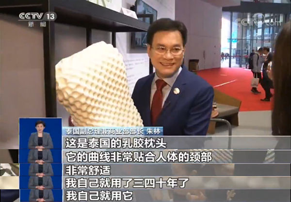 #央视网#泰国副总理进博会上当“推销员” 力推本国特产