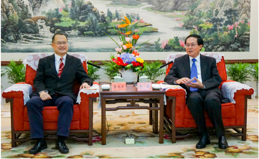 蔡冠深率中总访浙 拜会车俊共商浙港合作新空间