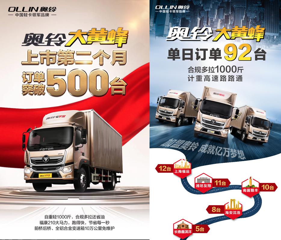 汽车频道【供稿】奥铃大黄蜂获封2019第一轻量化中卡 计重劝返也不怕