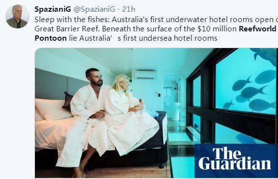 【中新网】可以“与鱼共眠”？澳大利亚首家海底酒店开业(图)