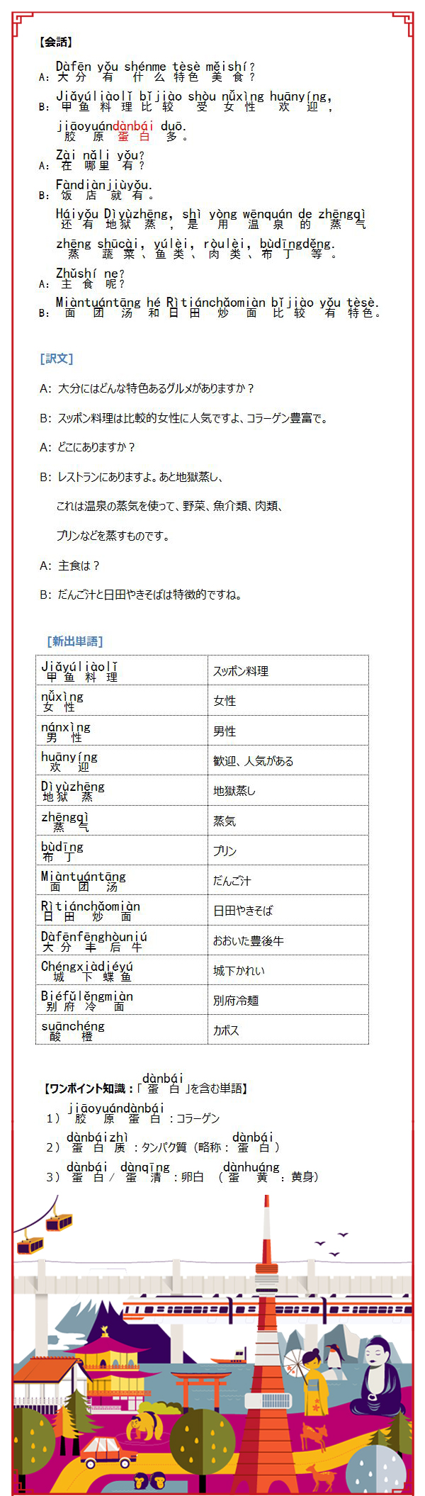 47都道府県で実践 中国語61 大分のグルメ 中国国際放送局