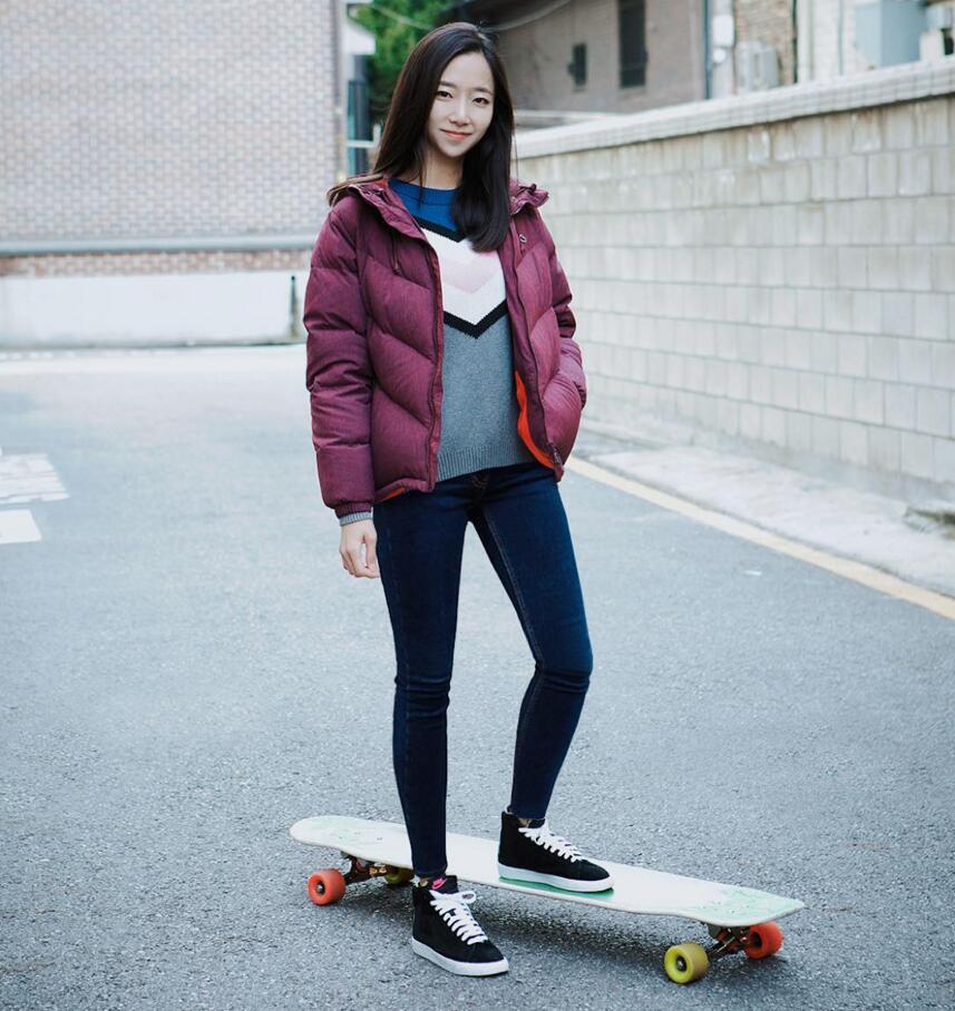 韩国滑板女神清纯可人 曼妙身姿+高颜值