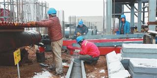 富华锦河热电联产项目冬季施工忙