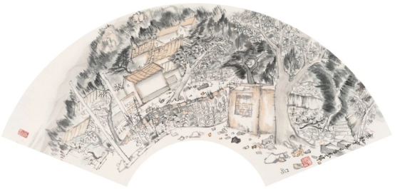 咫尺千里——当代中国山水画(扇面)九人展在泾县开幕 咫尺千里——当代中国山水画(扇面)九人展在泾县开幕